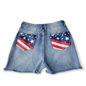American flag high waisted denim shorts small